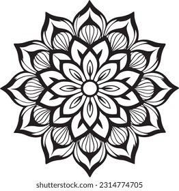 Mandala, colouring book for kids, vector illustration	