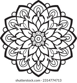Mandala, colouring book for kids, vector illustration	