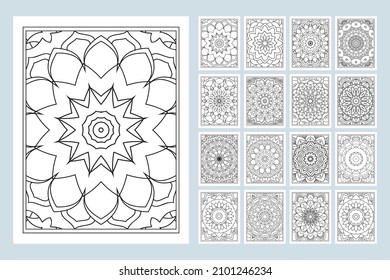 Mandala colouring book. Line art illustration. Mandala pattern vector. Black and white coloring page pattern. Mandala interior SVG cut file. Coloring page mandala background. svg
