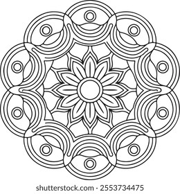 mandala, colouring, page, print, black, adult, isolated, illustration, david, bohemian, blank, art, abstract, floral, line, pattern, design, backgrounds, tattoo, line art, flower, vector, line art