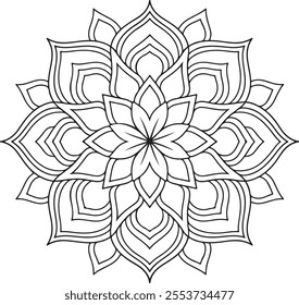 mandala, colouring, page, print, black, adult, isolated, illustration, david, bohemian, blank, art, abstract, floral, line, pattern, design, backgrounds, tattoo, line art, flower, vector, line art