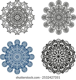 A mandala is a complex abstract design that is usually circular. In fact, "mandala" is a Sanskrit word that means "circle". Mandalas generally have one