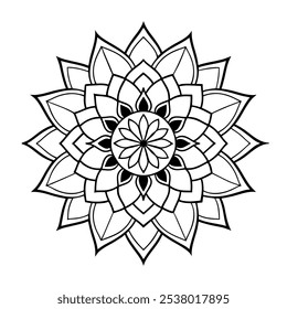 A mandala is a complex, symmetrical design that often radiates from a central point, representing the universe or a journey toward spiritual enlightenment in many cultures.