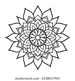 A mandala is a complex, symmetrical design that often radiates from a central point, representing the universe or a journey toward spiritual enlightenment in many cultures.