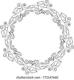 Mandala consisting of flowers, leaves. A pattern that is ideal for coloring