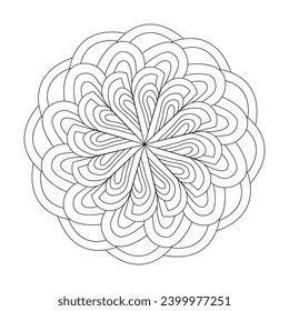 Mandala Cosmic Creations coloring book page for kdp book interior. Peaceful Petals, Ability to Relax, Brain Experiences, Harmonious Haven, Peaceful Portraits, Blossoming Beauty mandala design. 