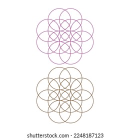 Mandala Created from Circles Sign, Symbol, Art, Logo isolated On White