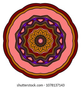 mandala. creative anti-stress floral ornament. vector color illustration