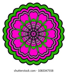 mandala. creative anti-stress floral ornament. vector color illustration