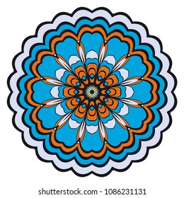 mandala. creative anti-stress floral ornament. vector color illustration