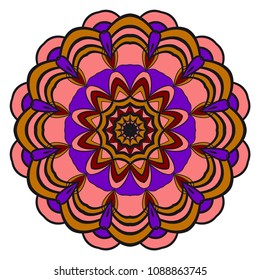mandala. creative anti-stress floral ornament. vector color illustration