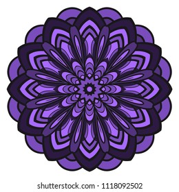 mandala. creative anti-stress floral ornament. vector color illustration