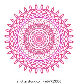 mandala. creative anti-stress ornament. vector illustration blue, purple color.