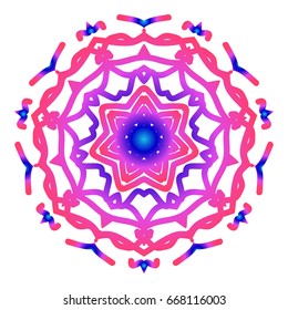 mandala. creative anti-stress ornament. vector illustration blue, purple color.