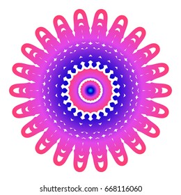 mandala. creative anti-stress ornament. vector illustration blue, purple color.