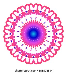 mandala. creative anti-stress ornament. vector illustration blue, purple color.
