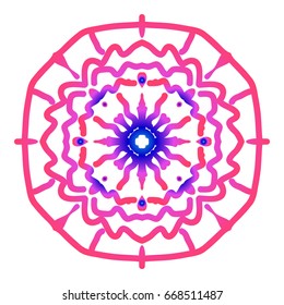 mandala. creative anti-stress ornament. vector illustration blue, purple color.
