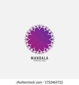 Plantilla de diseño de logotipo de concepto creativo de Mandala.Vector EPS10