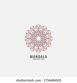 Mandala Creative Concept Logo Design Template.Vector EPS10