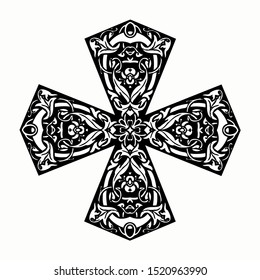 Mandala Cross Floral Ornate Christianity Sign Stock Vector (Royalty ...