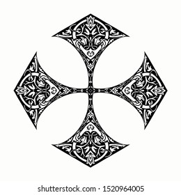 Mandala Cross Floral Ornate Christianity Sign Stock Vector (Royalty ...