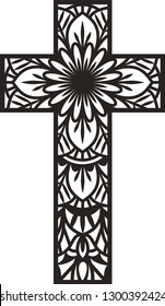 Mandala Cross,  Zentangle Cross, Window Decal, Ornate Cross, Swirl Clipart 
