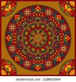 Mandala Culture Pattern Vector Fabric Stock Vector (Royalty Free ...