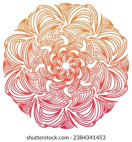 mandala curves colorful symmetrical design