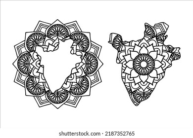 Mandala cut file creative silhouettes set on white background. Map of Burundi
