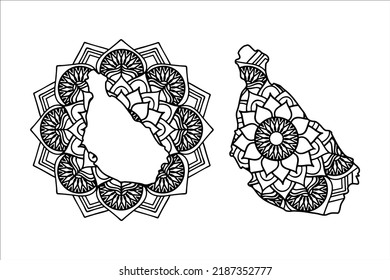 Mandala cut file creative silhouettes set on white background. Map of Cabo Verde