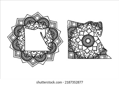Mandala cut file creative silhouettes set on white background. Map of Egypt