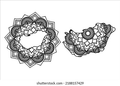 Mandala Schnitt-Datei kreative Silhouetten auf weißem Hintergrund. Karte Ungarns