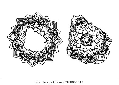 Mandala cut file creative silhouettes set on white background. Map of Uruguay