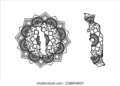 Mandala cut file creative silhouettes set on white background. Map of Togo