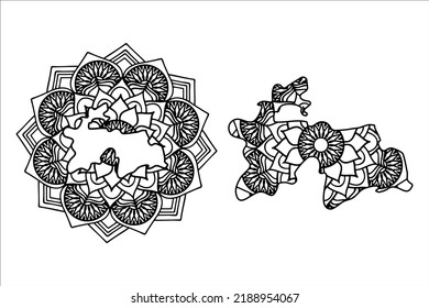 Mandala cut file creative silhouettes set on white background. Map of Tajikistan