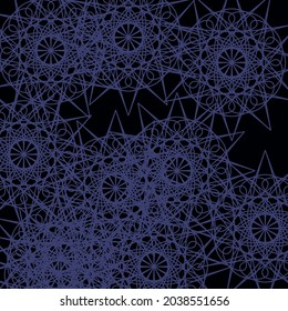 Mandala Oscuridad Lujo Vintage Noche Desordenado Patrón De Calma. Las Formas Frías Imprimen Papel de escritorio azul folk ornamental oscuro textil. Network Chaotic Stars Mystery Indigo Lace Ice Black Design Pic.