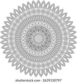 Mandala Decor Art Adult Coloring Page Vector