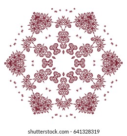Mandala, decor element, print for tablecloth, image for printing on clothes, lining fabric, complex pattern. Linear vector pattern. Flower tattoo. Magic images. Fashion Print for clothes. Sublimation.