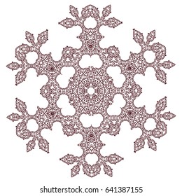 Mandala, decor element, print for tablecloth, image for printing on clothes, lining fabric, complex pattern. Linear vector pattern. Flower tattoo. Magic images. Fashion Print for clothes. Sublimation.