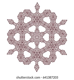 Mandala, decor element, print for tablecloth, image for printing on clothes, lining fabric, complex pattern. Linear vector pattern. Flower tattoo. Magic images. Fashion Print for clothes. Sublimation.