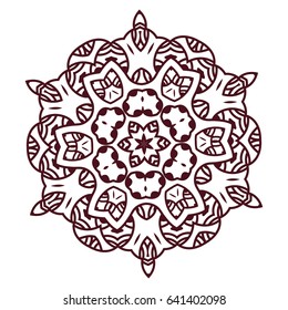 Mandala, decor element, print for tablecloth, image for printing on clothes, lining fabric, complex pattern. Linear vector pattern. Flower tattoo. Magic images. Fashion Print for clothes. Sublimation.