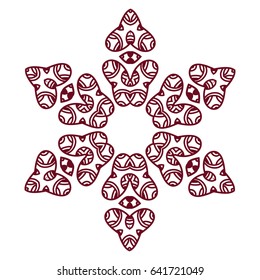 Mandala, decor element, print for tablecloth, image for printing on clothes, lining fabric, complex pattern. Linear vector pattern. Flower tattoo. Magic images. Fashion Print for clothes. Sublimation.