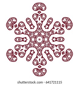 Mandala, decor element, print for tablecloth, image for printing on clothes, lining fabric, complex pattern. Linear vector pattern. Flower tattoo. Magic images. Fashion Print for clothes. Sublimation.
