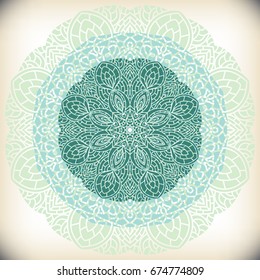 mandala. Decor for your design, lace ornament in form of round corner in oriental style.
