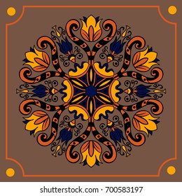 mandala. Decor for your design, lace ornament, round pattern with lots of details. Oriental style, floral pattern. Circle lace ornament. coloring for adults. cover. yoga ornament. vintage pattern