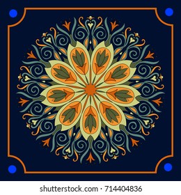 mandala. Decor for your design, lace ornament, round pattern with lots of details. Oriental style, floral pattern. Circle lace ornament. coloring for adults. cover. yoga ornament. vintage pattern