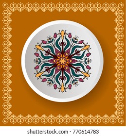 mandala. Decor for your design, round pattern with lots of details. Oriental style, floral pattern. Circle lace ornament. traditional ornament. Fashionable design for decoration
