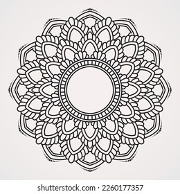 mandala decorating curved petals. mandala ornament with tranquility of the moon image