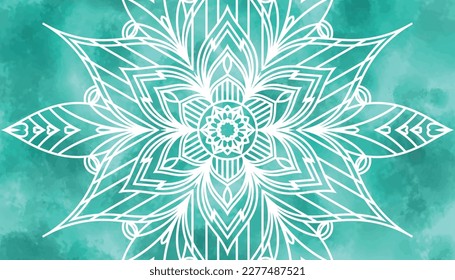 Mandala decoration background with watercolor texture