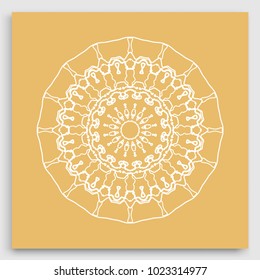 Mandala decoration, geometric round ornament. Stylized floral pattern, isolated colorful design element on a light background. Tribal ethnic arabic, indian, motif. Decorative vector illustration